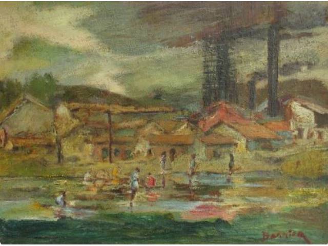 Barrica (Guilherme Clidenor de Moura Capibaribe) óleo sobre madeira 34 x 46 cm "Sem Título" assinada CID