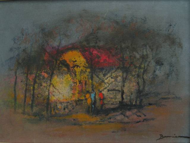 Barrica (Guilherme Clidenor de Moura Capibaribe) óleo sobre tela 20 x 28 cm intitulada "Penumbra" assinada CID