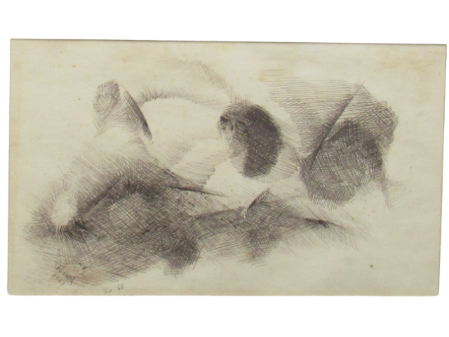 Samson Flexor bico de pena 17 x 29 cm “Sem Título” assinada CIE e datada 1968 com cachê da Galeria Ricardo Camargo