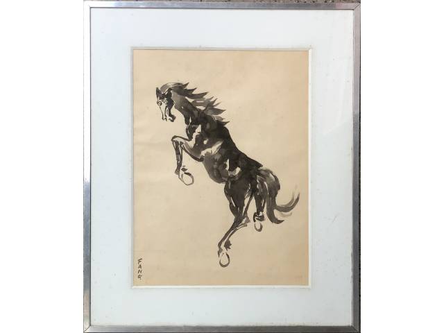 Fang, Chen Kong aguada 50 x 35 cm "Cavalo" ass. inferior esquerdo
