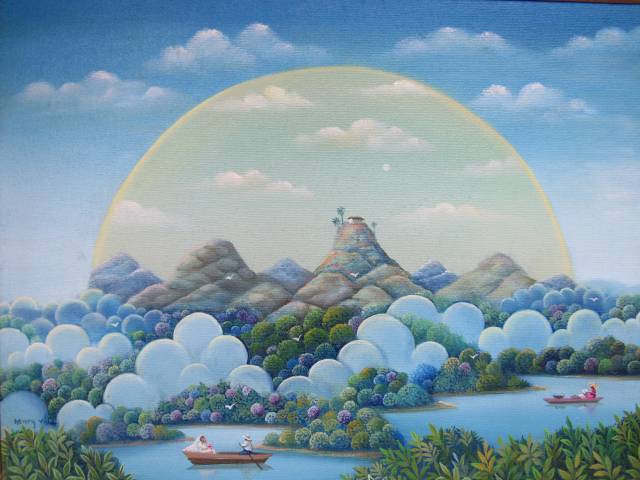 Henry Vitor óleo sobre tela 30 x 40 cm intitulada "Dia de amor" assinada CIE e datada 1993