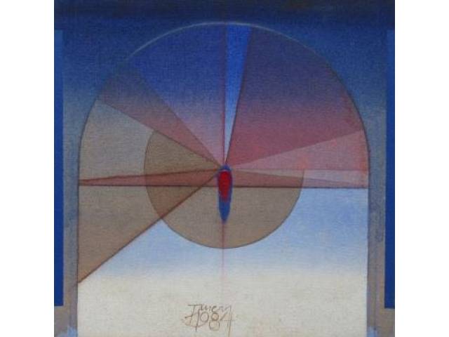 Tuneu óleo sobre tela 31 x 31 cm  "Sem Título" ass. ao  centro inferior e datado 1984