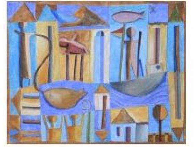 Tito de Alencastro Tito de Alencastro 80 x 100 cm “Cidade Litorânea” ass. superior direito 1982