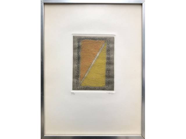Arthur Luiz Piza gravura em metal 32 x 24 cm "Sem Título" assinada CID tiragem 67/99