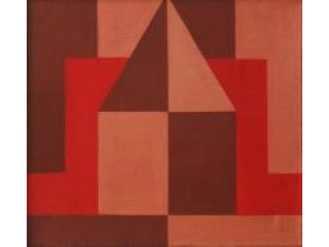 Arnaldo Ferrari Têmpera sobre tela 66 x 74 cm “Sem Título” ass. verso 1965 - Reproduzido no livro do artista – pág. 137