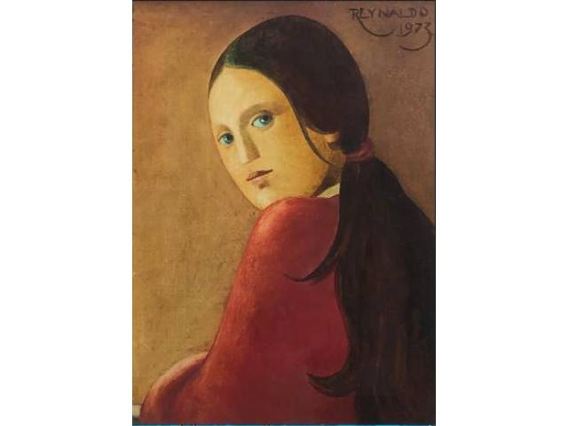 Reynaldo Fonseca - óleo sobre eucatex 22 x 16 cm "Figura Feminina" ass. CSE ano 1973