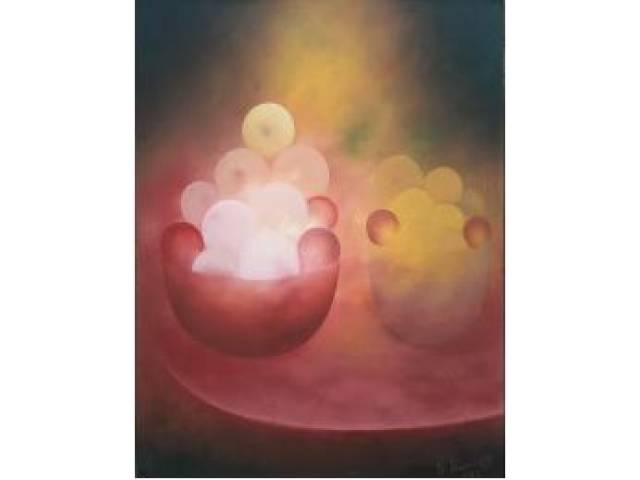 Geraldo Perreira óleo sobre madeira 40x30cm “Sem titulo” assinada e datada CID 1992