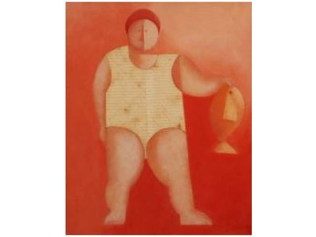 Gustavo Rosa óleo sobre tela 50 x 40 cm “Menino com Peixe” ass. inferior direito 1976