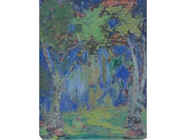 Francisco Rebolo óleo sobre tela 30 x 24 cm "Paisagem" assinada CID