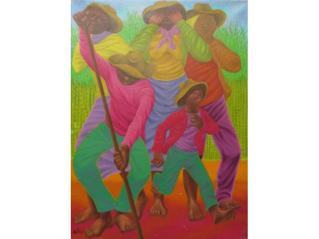 Gontran Guanaes Netto óleo sobre tela 109 x 79 cm intitulada "Canne de Surre I" assinada e datada CIE 1984