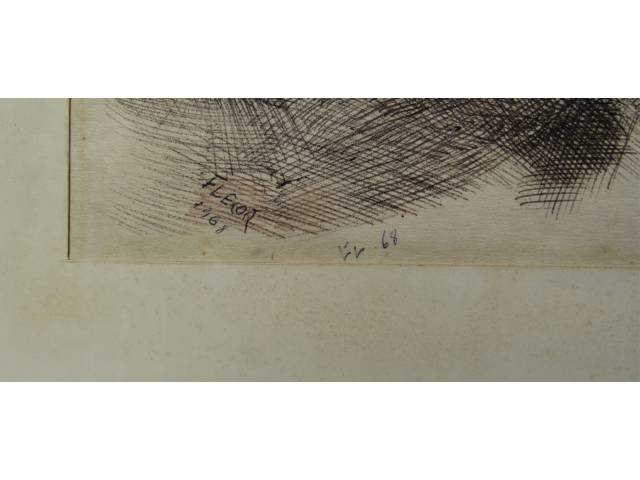 Samson Flexor bico de pena 17 x 29 cm “Sem Título” assinada CIE e datada 1968 com cachê da Galeria Ricardo Camargo