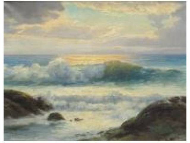 Gentil Garcez óleo sobre tela 60x80cm "Marinha" Ass. CIE