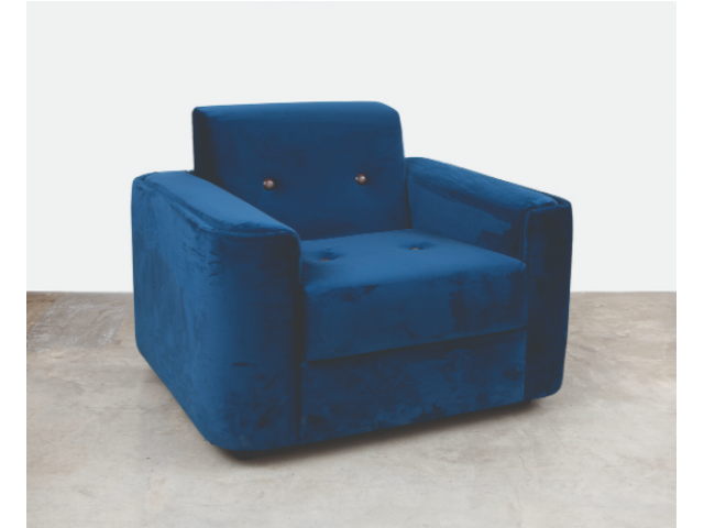 Jorge Zalszupin tecido veludo azul, 94 x 80 x 71 cm "Par de poltronas" sem data