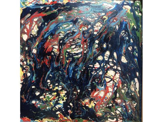 Charles Tawil esmalte sobre base acrílica 100 x 100 cm intitulada “Poesia das Águas” assinada CID e datada 2023