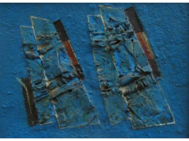 Kazuo Wakabayashi técnica mista sobre Eucatex 15 x 21 cm “Sem título” ass. CIE