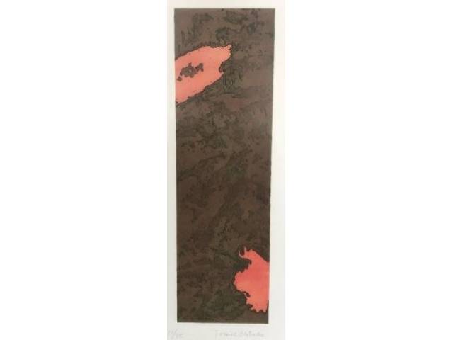 Tomie Ohtake gravura  49 x 15 cm "Sem Titulo" assinada e datada CID 2002 - tiragem 11/35