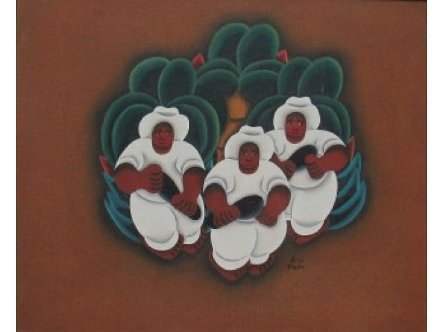 José Sabóia óleo sobre tela 50 x 60 cm "Homens" assinada CID