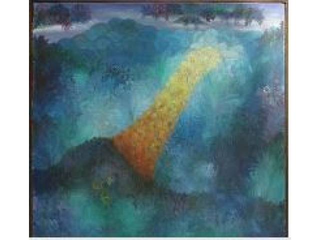 Iracema Arditi óleo sobre tela 61 x 38 cm intitulada "Azul Rei" localizada São Paulo assinada e datada CID 1970