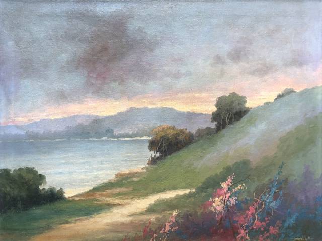 Francisco Coculilo óleo sobre tela 57 x 77 cm "Paisagem Rio de Janeiro" assinada CID