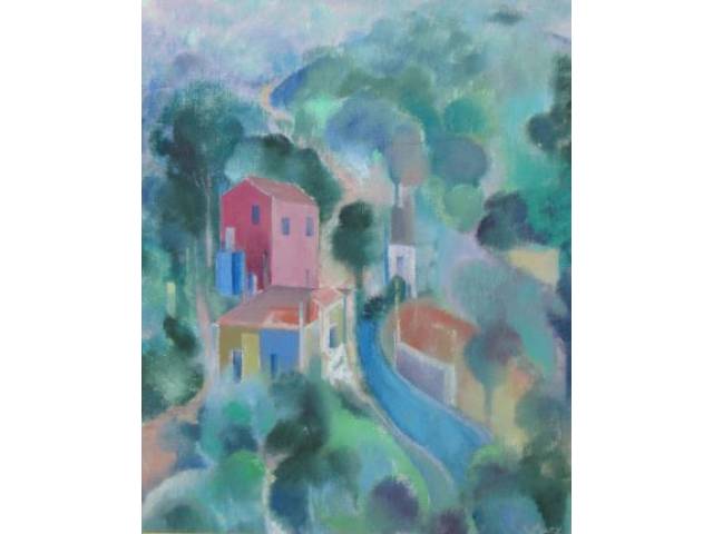 Antonio Augusto Marx óleo sobre tela 58 x 48 cm "Casario" ass. CID