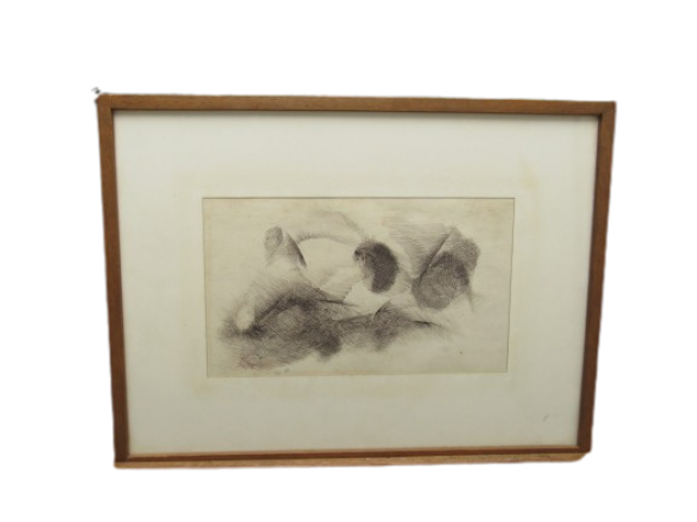 Samson Flexor bico de pena 17 x 29 cm “Sem Título” assinada CIE e datada 1968 com cachê da Galeria Ricardo Camargo