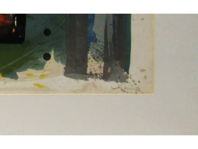 Carlos Vergara litografia 65x95 cm "Sem titulo " ass. CID tiragem. 74/74 ,com cachê da empresa Mckinsey, no verso . Obs:pequeno detalhe na moldura