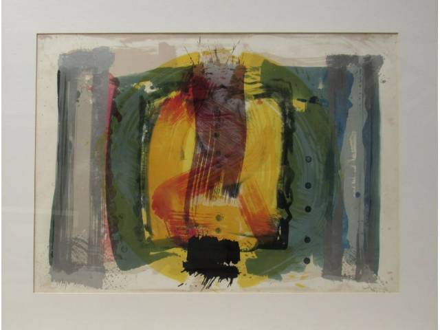 Carlos Vergara litografia 65x95 cm "Sem titulo " ass. CID tiragem. 74/74 ,com cachê da empresa Mckinsey, no verso . Obs:pequeno detalhe na moldura