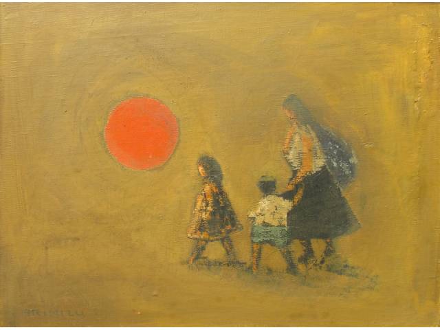 Yuji Arimizu óleo sobre tela 30 x 40 cm "Sol" assinada CIE