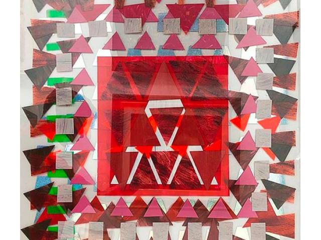 Fernando Correia Adesivo Automotivo, cola, gel sobre policarbonato 72 x 62 cm "Estudo de Padrões XII" ass e datado verso 2013
