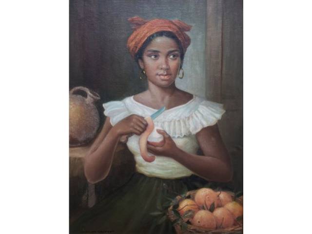 Guerino Grosso oleo sobre tela 75 x 55 cm "Figura Feminina " Ass CIE
