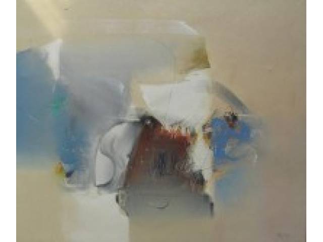 Walmir Teixeira acrílico sobre tela 110 x 130 cm  "NUAHÁ-(abrigo-guarani)" ass. CID e verso
