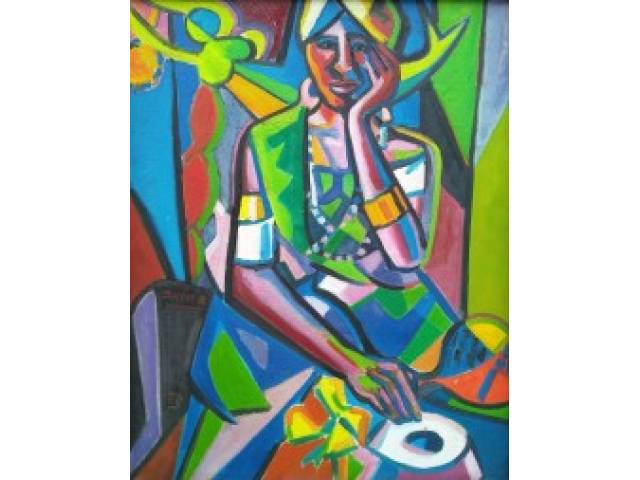 Inimá de Paula óleo sobre tela 98 x 78 cm “Baiana” ass.CIE 1973