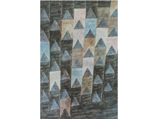 Alfredo Volpi litogravura off set  62 x43 cm "Bandeirinhas coloridas" assinada CID e datada 1976 tiragem 25/200