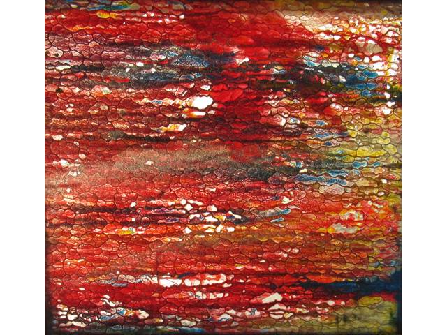 Charles Tawil   tinta esmalte sobre placa de acrílico transparente 43 x 48 cm intitulado ''Aquarela ”  ass  verso e datada 2019