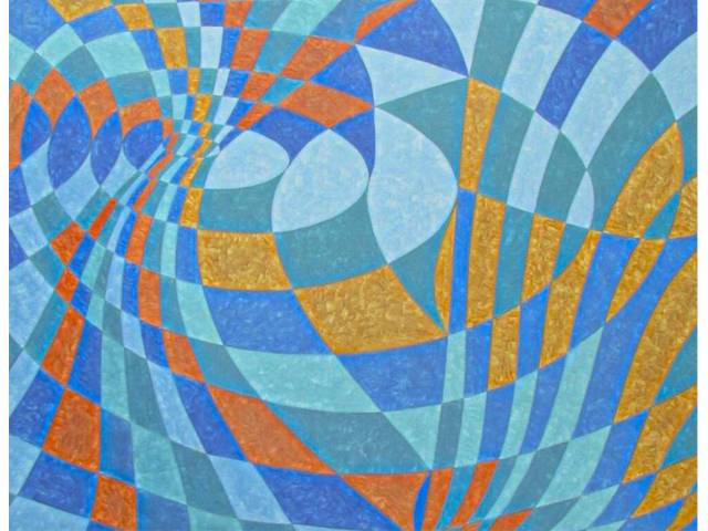 Aldir Mendes de Souza acrílica sobre tela 100 x 130 cm “Buraco Negro – Azul Cobalto” ass. verso 2006