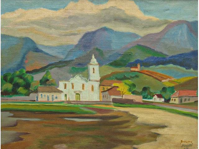 José Procópio de Moraes óleo sobre tela 50 x 65 cm "Parati" ass. CID datado 1968