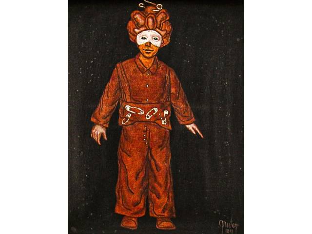 Mário Gruber óleo sobre tela 41 x 33 cm ''Série Cobre'' ass. CID e verso datado 2004
