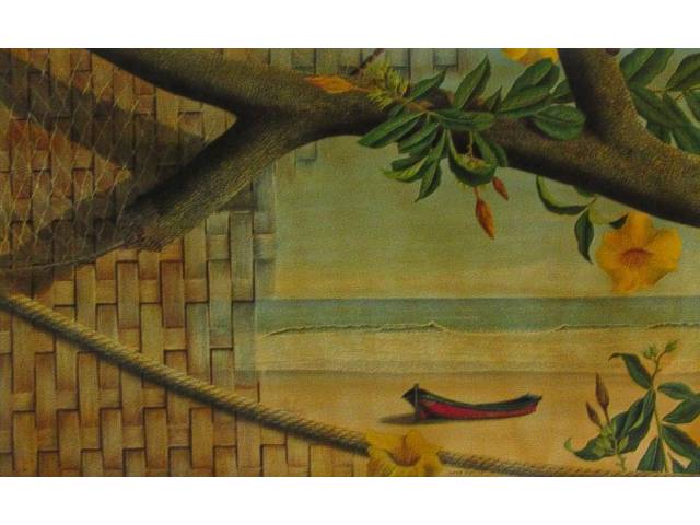 Jorge Vidgili óleo sobre tela 50 x 80 cm intitulada "Ubatuba" ass CI e datada 1967
