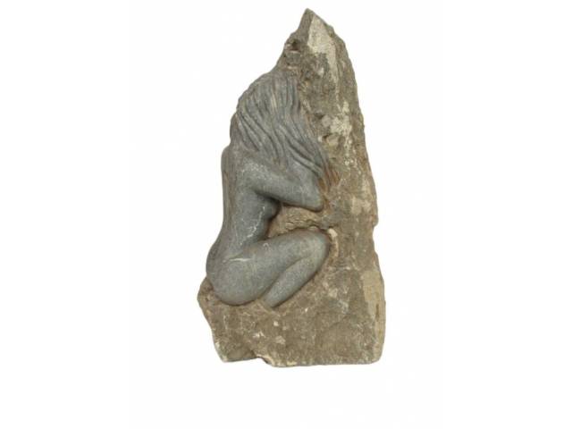 Carlos de Almeida escultura em pedra sabão 30x 20 x 58 cm "Figura Feminina" assinada base