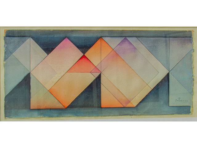 Tuneu aquarela sobre papel 27 x 60 cm “Sem título” ass CID 1993