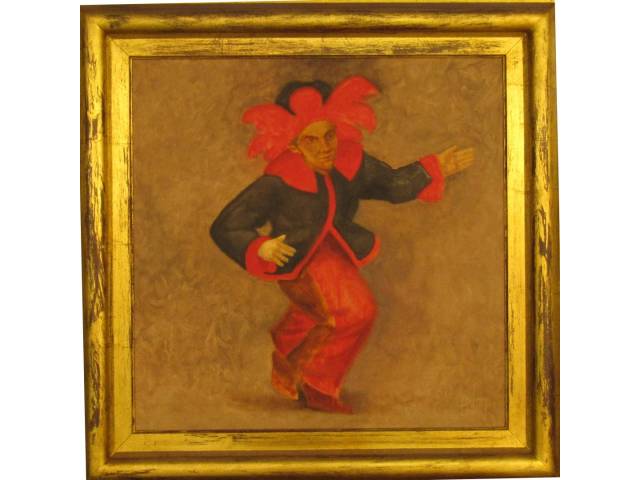 Mário Gruber óleo sobre tela 53 x 53 cm "Série Fantasiados'' ass CID e datado 2000
