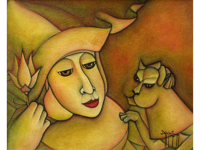 Dárcio Lima óleo sobre tela 40 x 50 cm intitulada "Na vinda do miúdo " Ass CID e verso datado 1987