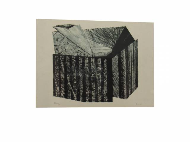 Maria Bonomi, litografia 47 X 55 cm "Noturno" ass CID datado 1984 T 85/100 apresenta marca d' agua.