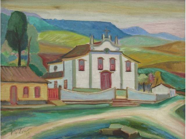 José Procópio de Moraes óleo sobre tela 50 x 65 cm "Tiradentes" ass. CIE datado 1979