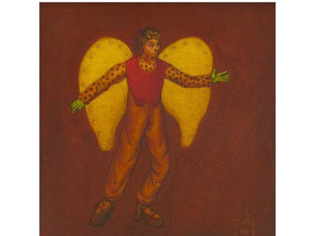 Mário Gruber óleo sobre tela 40 x 40 cm "Série Coração I " ass CID e datado 2003