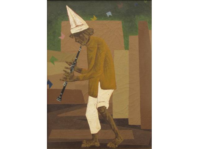 Clovis Graciano óleo sobre tela 32 x 45 cm "Musico" ass CID datado 1966