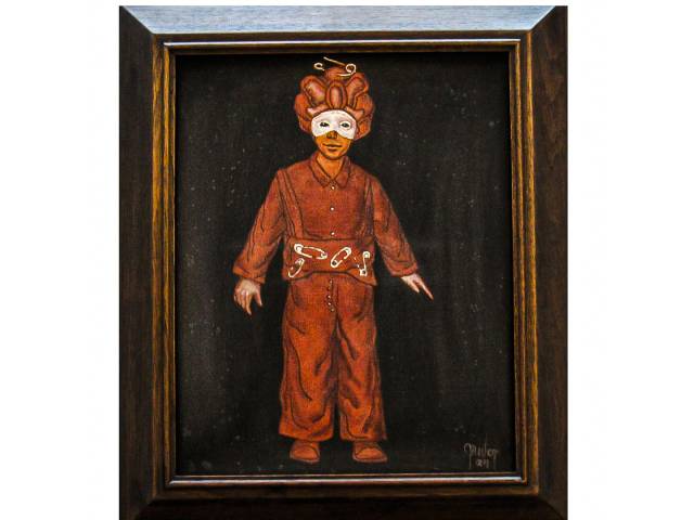Mário Gruber óleo sobre tela 41 x 33 cm ''Série Cobre'' ass. CID e verso datado 2004