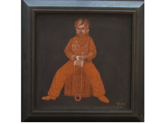 Mário Gruber óleo sobre tela 40 x 40 cm "Série Cobre'' ass CID e verso datado 2004