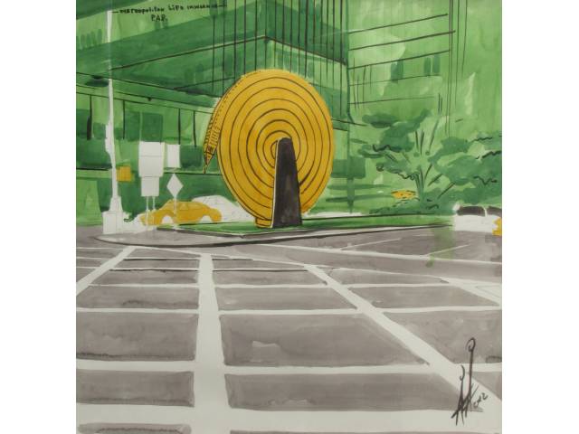 Alexandre Arrechea Park Avenue Project. Metropolitam life insudance, técnica mista 60 x 60 cm ass. CID  datado 2012 - New York -EUA