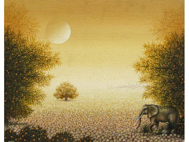 Roberto Feitosa óleo sobre eucatex 40 x 50 cm "Sem título" ass. CIE datado 1977